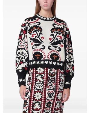 FARM Rio Tapestry Gestreepte Top - Blauw