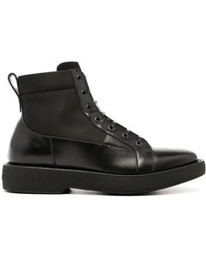 Ferragamo Paul Lace-Up Biker Boots - Black