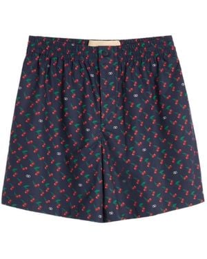 Valentino Garavani Shorts Met Kersenprint - Blauw