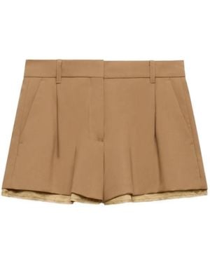 Marni Wool Shorts With Exposed Lining - Natural