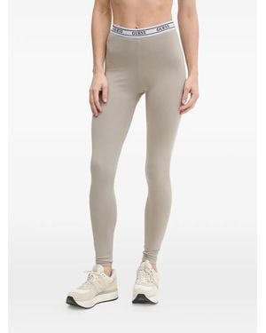 Guess Logo-Waistband Leggins - Natural