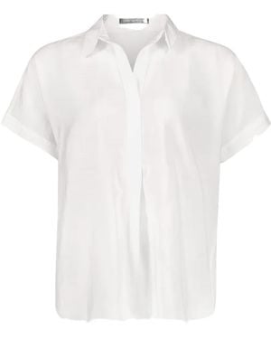 Betty Barclay Short-Sleeve Collared Blouse - White