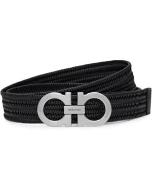 Ferragamo Gancini Stretch Belt - Black