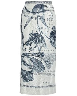 Erdem Floral-Print Midi Skirt - Gray