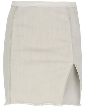 Rick Owens Sacred Raw-Hem Mini Skirt - White