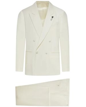 Lardini Double-Breasted Suit - White