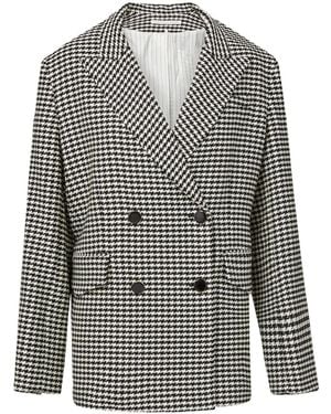 Veronica Beard Hutchinson Houndstooth-Pattern Blazer - Gray