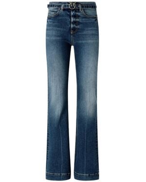 Pinko Belt-Detail Denim Jeans - Blue