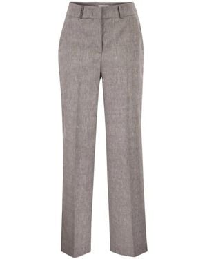 Peserico Belt-Loops Trousers - Grey