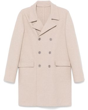 lunaria cashmere Double-Breasted Cashmere Overcoat - Natural