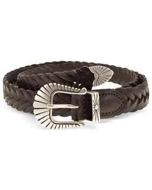 Alberto Luti Braided-Effect Belt - Grey