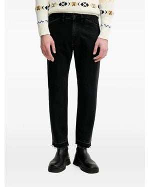 Sisley Frayed-Hem Jeans - Black