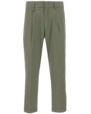 Paolo Pecora Pleated Turned-Up Pants - Green