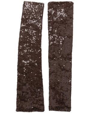 P.A.R.O.S.H. Sequin-Embellished Gloves - Brown