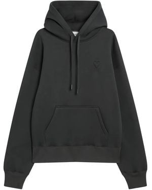 Ami Paris Felpa A Maniche Lunghe Con Cappuccio - Nero
