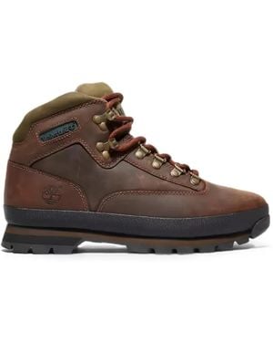 Timberland Euro Hiker Logo-Detail Leather Boots - Brown