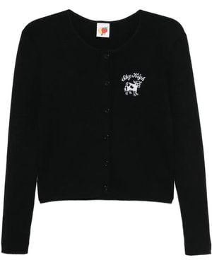 Sky High Farm Cárdigan Con Logo En Intarsia - Negro