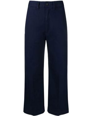 Ralph Lauren Wide-Leg Cropped Chinos - Blue