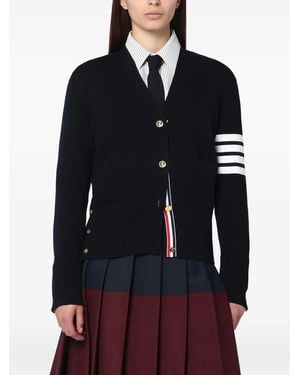 Thom Browne Cardigan Rayé - Bleu