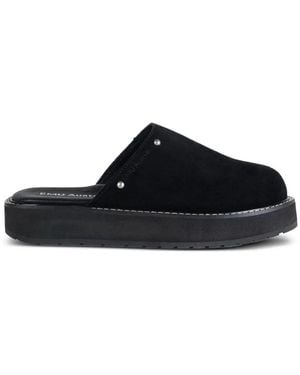 EMU Suede Platform Mules - Black
