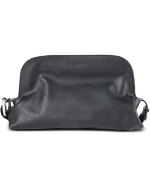 Ann Demeulemeester Buckle-Detail Leather Clutch Bag - Grey