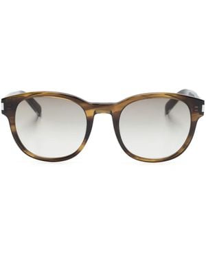 Saint Laurent ラウンドフレーム サングラス - ブラウン