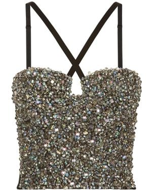 Dolce & Gabbana Kim Dolce&Gabbana Rhinestone-Embellished Corset Top - Black