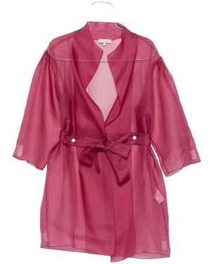 Antonelli Sheer Belted Coat - Pink