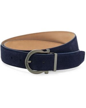 Ferragamo Adjustable Gancini Belt - Blue