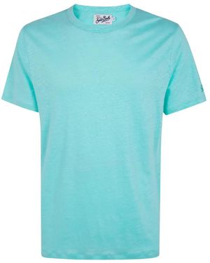 MC2 Saint Barth Linen Roundneck Jumper - Blue