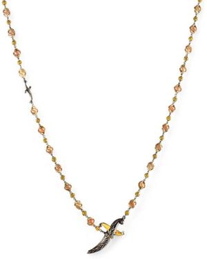 Sevan Bıçakçı Diamond And Coral Dagger Necklace - Metallic