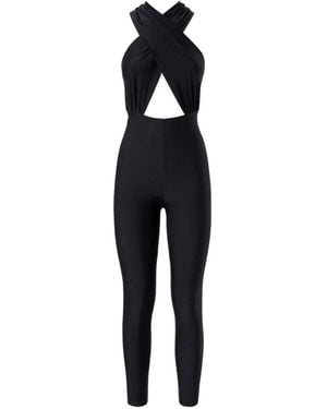 ANDAMANE Hola Halterneck Cut-Out Jumpsuit - Blue