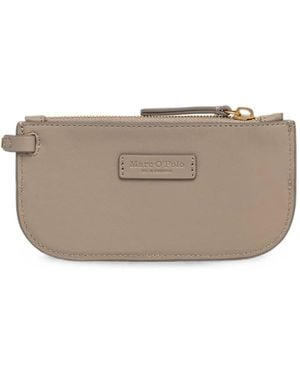 Marc O' Polo Estuche Para Gafas De Cuero Con Parche Del Logo - Gris
