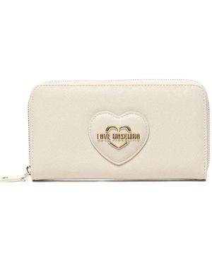 Love Moschino Heart-logo zip-fastening wallet - Natur