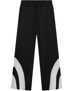 ROUGH Contrast Side-Pockets Track Pants - Black