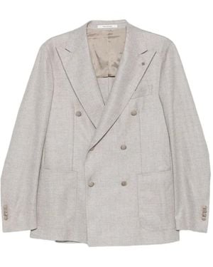 Tagliatore Double-Breasted Buttoned Blazer - Grey