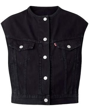 Levi's Collarless Buttoned Vest - Blue