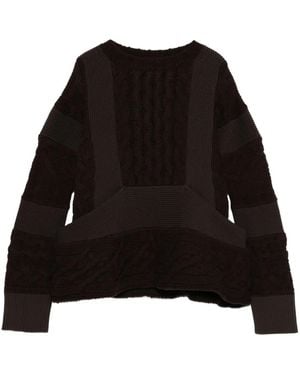 Sacai Pullover mit Zopfmuster - Schwarz