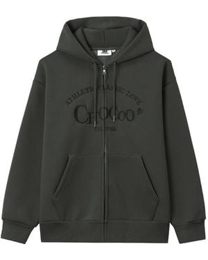Chocoolate Logo-Embroidered Zip-Up Hoodie - Black