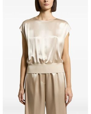 Peserico Bluse Aus Satin - Natur