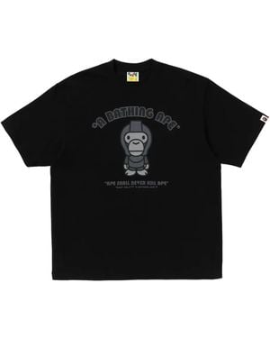 A Bathing Ape Logo-Print T-Shirt - Black
