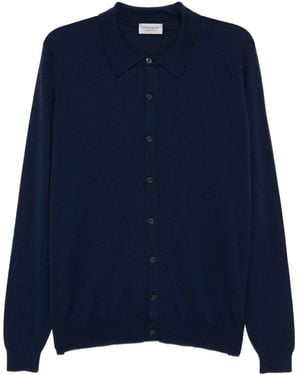John Smedley ニット カーディガン - ブルー