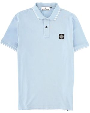 Stone Island Patch Short-Sleeve Polo Shirt - Blue