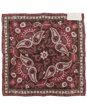 Brunello Cucinelli Paisley-Print Square Scarf - レッド
