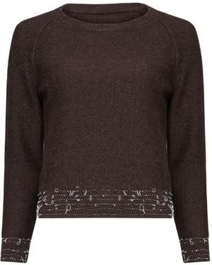 Maison Margiela Crew Neck Long-Sleeve Cardigan - Brown