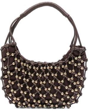 Rosantica Nodi Beaded Shoulder Bag - Black