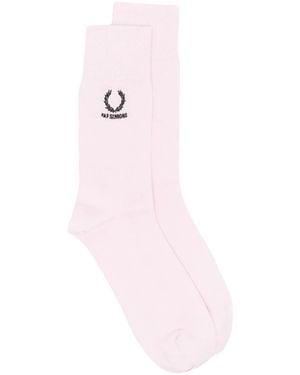 Fred Perry Embroidered-Logo Socks - Pink