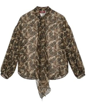 Max Mara Floral-Print Blouse - Brown