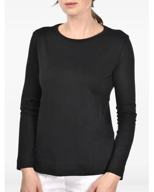 Gran Sasso Long-Sleeve Cotton Top - Black