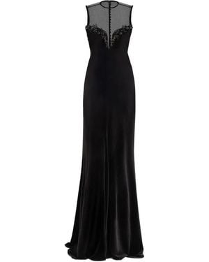 Gemy Maalouf Bead-Embellished Velvet Dress - Black
